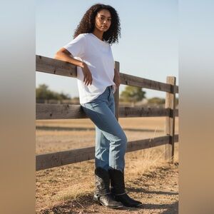 Code west vintage black cowgirl boots size 8M